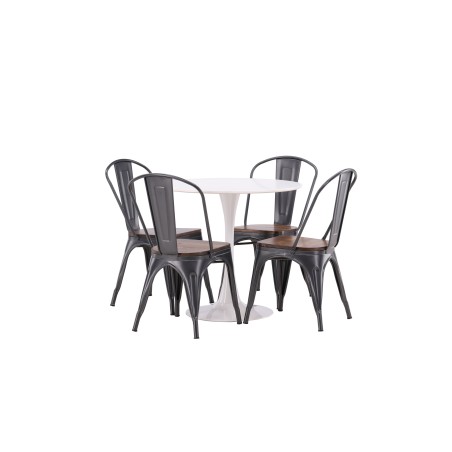 Hamden söögilaud – valge MDF+Tempe söögitool – tumehall / tumepruun MDF_4