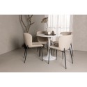 Hamden söögilaud - valge MDF + Modesto söögitool - beež / beež Boucle_4