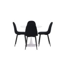 Hamden söögilaud - valge MDF + söögitool Polar - mustad jalad / Black Velvet_4