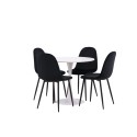 Hamden söögilaud - valge MDF + söögitool Polar - mustad jalad / Black Velvet_4