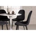 Hamden söögilaud - valge MDF + söögitool Polar - mustad jalad / Black Velvet_4