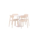 Hamden söögilaud - valge MDF + Åstol söögitool - Nature Wood plastikust komposiit_4