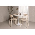 Hamden söögilaud - valge MDF + Åstol söögitool - Nature Wood plastikust komposiit_4