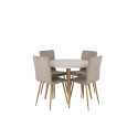 Plaza Runt Matbord – Ek-Look / Vit – ø100*H75 +Windu Lyx söögitool – Oak-Look / helehall _4