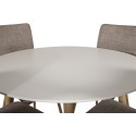Plaza Runt Matbord – Ek-Look / Vit – ø100*H75 +Windu Lyx söögitool – Oak-Look / helehall _4