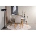 Plaza Runt Matbord – Ek-Look / Vit – ø100*H75 +Windu Lyx söögitool – Oak-Look / helehall _4
