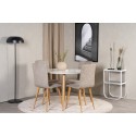 Plaza Runt Matbord – Ek-Look / Vit – ø100*H75 +Windu Lyx söögitool – Oak-Look / helehall _4
