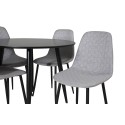 Plaza Runt Matbord - Svart / Svart - ø100*H75 +Polar Diamond söögitool - mustad jalad - hall kangas _4