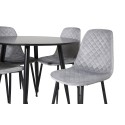 Plaza Runt Matbord - Svart / Svart - ø100*H75 + Polar Diamond söögitool - mustad jalad - hall samet _4