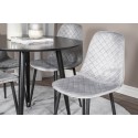 Plaza Runt Matbord - Svart / Svart - ø100*H75 + Polar Diamond söögitool - mustad jalad - hall samet _4
