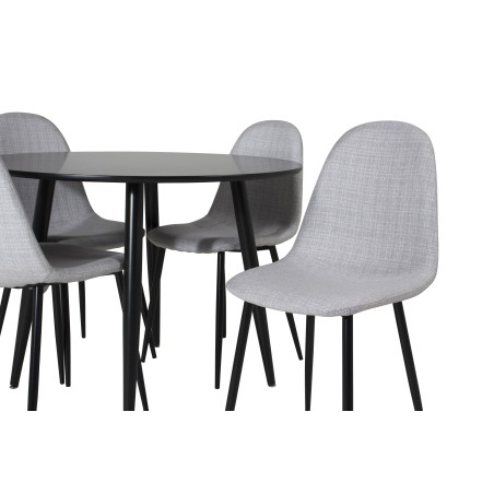 Plaza Runt Matbord - Svart / Svart - ø100*H75 +Polar söögitool - mustad jalad - helehall kangas _4