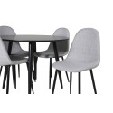 Plaza Runt Matbord - Svart / Svart - ø100*H75 +Polar söögitool - mustad jalad - helehall kangas _4
