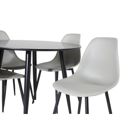 Plaza Runt Matbord - Svart / Svart - ø100*H75 +Polar plastist söögitool - mustad jalad / hall plastik _4