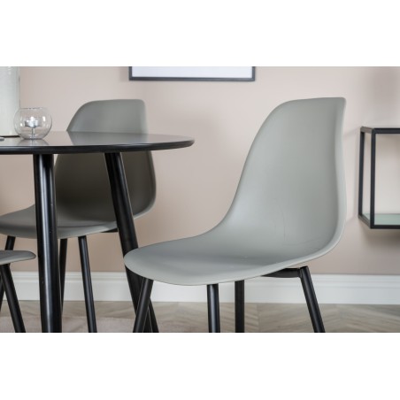 Plaza Runt Matbord - Svart / Svart - ø100*H75 +Polar plastist söögitool - mustad jalad / hall plastik _4