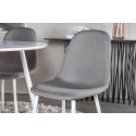 Plaza ümarlaud 100 cm - valge ülaosa / valged jalad + Polar Matstol - Vit / Mellangrå _4