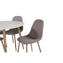 Plaza Runt Matbord - Ek-Look / Vit - ø100*H75 +Polar Söögitool Tammejalad / hall kangas _4