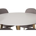 Plaza Runt Matbord - Ek-Look / Vit - ø100*H75 +Polar Söögitool Tammejalad / hall kangas _4