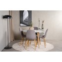 Plaza Runt Matbord - Ek-Look / Vit - ø100*H75 +Polar Söögitool Tammejalad / hall kangas _4