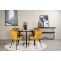 Plaza Runt Matbord – Svart / Svart – ø100*H75 + Limhamni tool – kollane _4