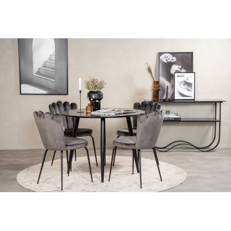 Plaza Runt Matbord – Svart / Svart – ø100*H75 + Limhamni tool – hall _4