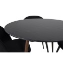 Plaza ümarlaud 100 cm - must top - pähkel jalad+velvet söögitool - must / must_4