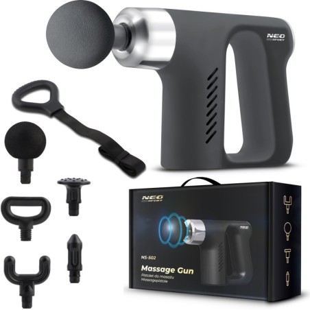 Kehamassaažipüstol 5 otsikuga must | FreshDesign.ee