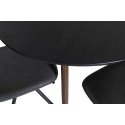 Plaza ümarlaud 100 cm - must top - pähkel jalad+Pööramisfunktsiooniga söögitool Polar - mustad jalad - must PU -4