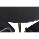 Plaza ümarlaud 100 cm - must top - pähkel jalad+nool tugitool - mustad jalad - Black Velvet_4