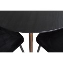 Plaza ümarlaud 100 cm - must top - pähkel jalad+Polar söögitool - mustad jalad / Black Velvet -4