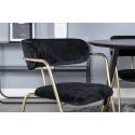 Dipp söögilaud - 115 cm - must / must messing+nool tugitool - messingist jalad - Black Velvet_4