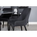 Estelle ümmargune söögilaud ø106 H75 - must / must+Plaza söögitool - mustad jalad - must kangas_4