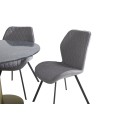 Estelle ümmargune söögilaud ø106 H75 - must / messing+Gemma söögitool - mustad jalad - hall kangas_4