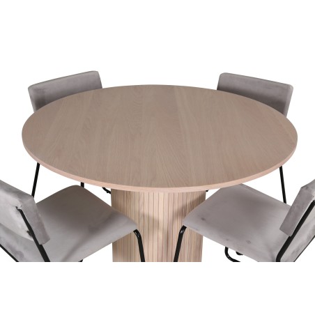 Bianca ümmargune söögilaud - valge pesu / must spoon + Kenth tool - must / helehall samet_4