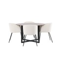 Durango söögilaud - must / pähkel MDF + Berit tool - must / beež samet _4