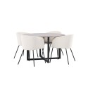 Durango söögilaud - must / pähkel MDF + Berit tool - must / beež samet _4