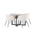 Durango söögilaud - must / pähkel MDF + Berit tool - must / beež samet _4