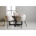 Durango söögilaud - must / pähkel MDF + Berit tool - must / beež samet _4