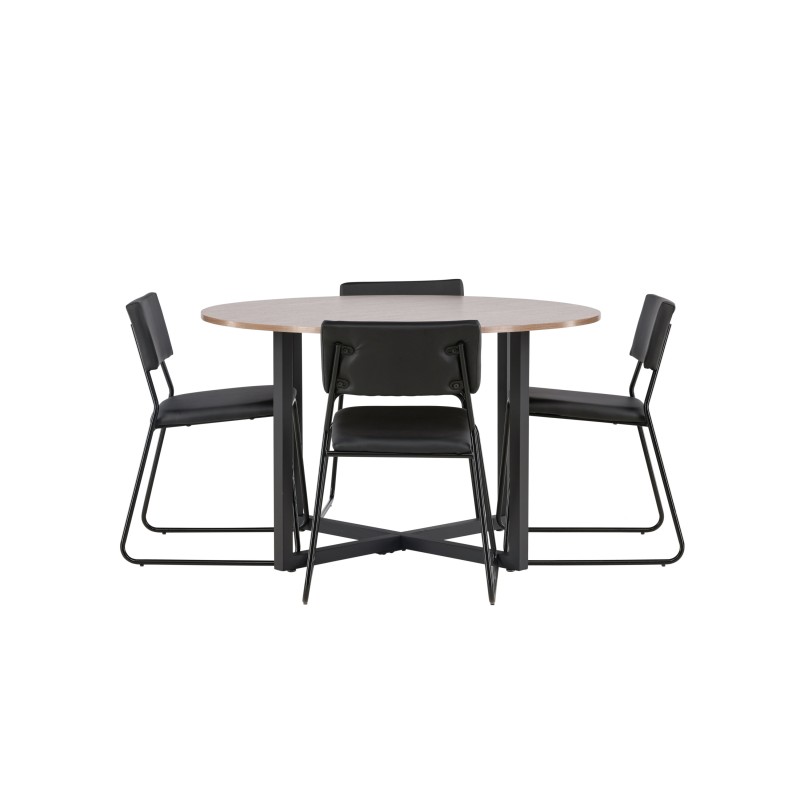 Durango söögilaud - must / pähkel MDF +Kenth tool - must / must PU _4