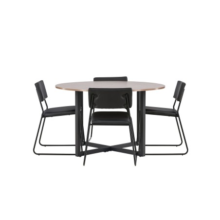 Durango söögilaud - must / pähkel MDF +Kenth tool - must / must PU _4