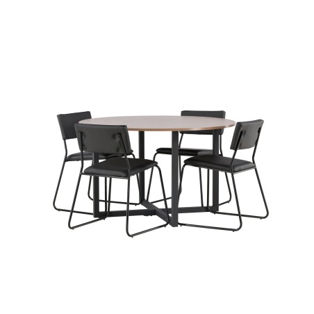 Durango söögilaud - must / pähkel MDF +Kenth tool - must / must PU _4
