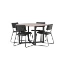 Durango söögilaud - must / pähkel MDF +Kenth tool - must / must PU _4
