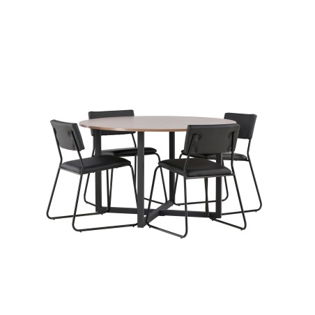 Durango söögilaud - must / pähkel MDF +Kenth tool - must / must PU _4