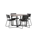 Durango söögilaud - must / pähkel MDF +Kenth tool - must / must PU _4