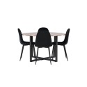 Durango söögilaud - must / pähkel MDF + söögitool Polar - mustad jalad / must samet _4