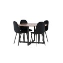 Durango söögilaud - must / pähkel MDF + söögitool Polar - mustad jalad / must samet _4