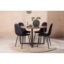 Durango söögilaud - must / pähkel MDF + söögitool Polar - mustad jalad / must samet _4