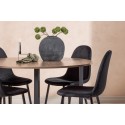 Durango söögilaud - must / pähkel MDF + söögitool Polar - mustad jalad / must samet _4