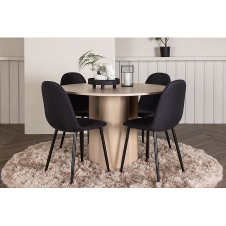 OliviaDining Table-WhiteWashVeneer+PolarDining Chair-Black Leggs-Black Fabric_4