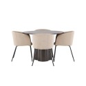 OliviaDining Table-Mocca/MoccaVeneer+Berittool-must/beež kangas (polüesterlina)_4