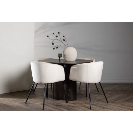 OliviaDining Table-Mocca/MoccaVeneer+Berittool-must/beež samet_4